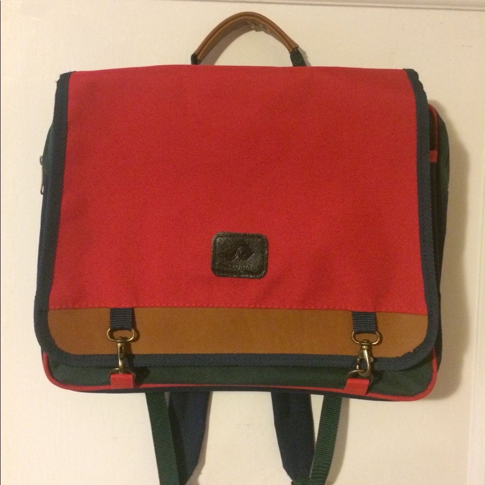 Vintage Red/Navy 80s 90s Kids Briefcase Backpack